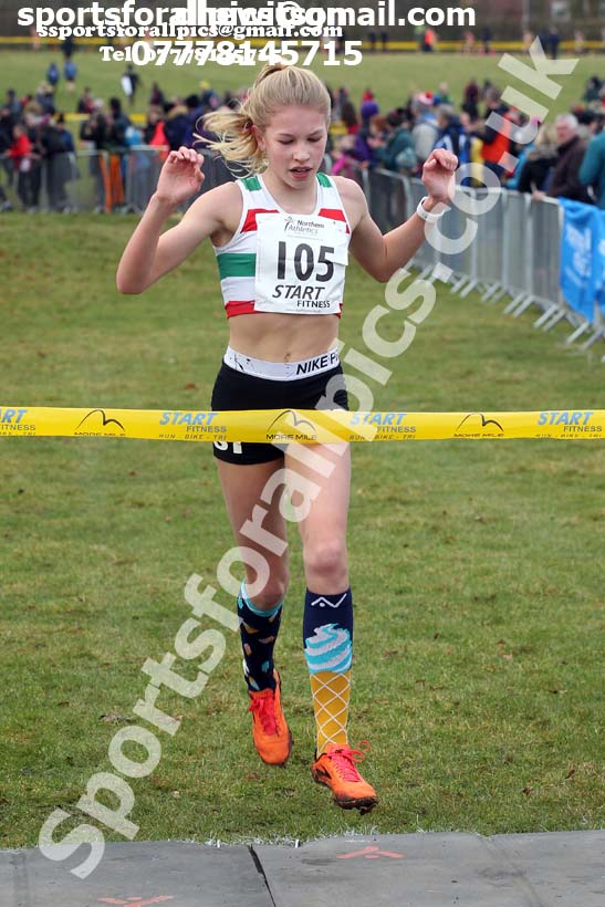 Girls under-13s Northern Cross Country Champs., Camp Hill Estate, Kirklington.  Photo: David T. Hewitson/Sports for All Pics